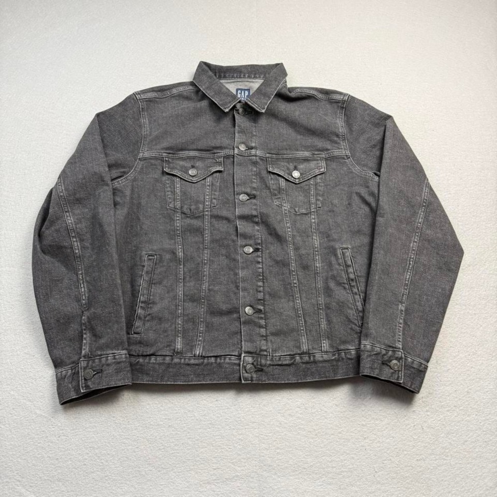 Gap Denim Black Trucker Jacket "Made In 1983" Graphic Size L